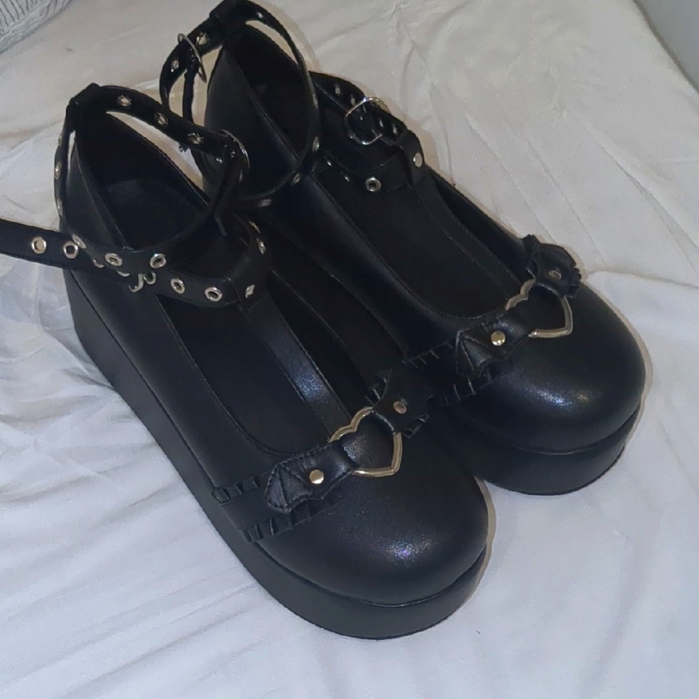 Black Platform Mary Jane Shoes